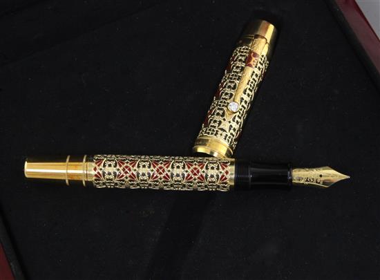 A Montblanc Semiramis Patron of Art limited edition 888 fountain pen, made in honour in Queen Semiramis